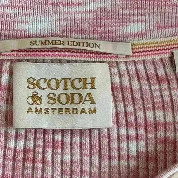 Scotch & Soda Pink/White Yarn Dyed Cardigan Knit  Sweater Size XS EUC! - Picture 12 of 13